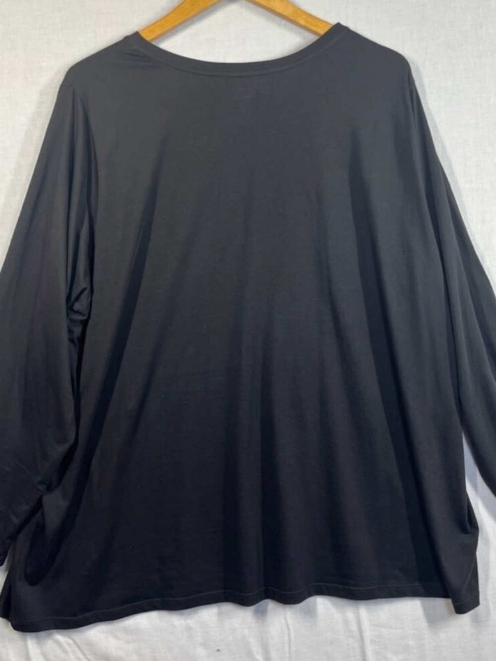 Eileen Fisher Long Sleeve Shirt Womens 3X Black 100% Organic Cotton Layer